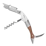 Professioneller Korkenzieher - Flaschenöffner aus Edelstahl mit Holzgriff und Stabiler Geschenkbox - Elegantes und Kompaktes Design - Geschenkidee für Sommelier und Weinfreund