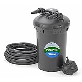 Pontec 50753 PondoPress Set 5000, für Teiche bis 5.000 L (ohne Fischbesatz) - Druckfilterset, Filterpumpe (1500 l/h), Teichfilter mit 7 Watt UVC-Leistung