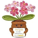 Mwmoeen Pocket Hug Vergissmeinnicht-Blumen, Handgefertigte Glücksbringer gehäkelte Blume Puppe Beste Freundin Kleine Geschenke für Freunden Kollegen(A35)